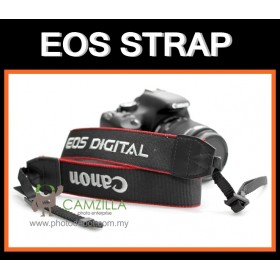 Nylon/Leather Camera Shoulder Neck Straight Strap for Canon Dslr Camera - Black